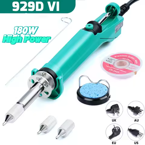 YIHUA 929D-VI Desoldering Iron 180W Tin Sucker New Upgraded Desoldering Tool With Nozzles THT PTH Re