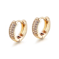 Kashi Jewelry Plated 18K Gold Diamond-Studded Men's Earrings European American Simple Style Diamond-