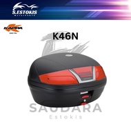 Kappa Box K46N K46NT 46 lt Top Rear Case Atas Belakang Kotak Black Hitam Carrier Pembawa Motosikal M