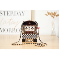 1: 1 Original Label Real Shot, Small 2023 Catwalk Style Lottery Machine Dinner Bag Collector's Chain