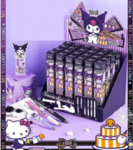 SANRIO - Kuromi Hello Kitty Melody Twinstars 中性筆 0.5 毫米卡通黑色筆學生 文具 禮物 1支筆 盲盒 (款式隨機發貨）｜平行進口產品