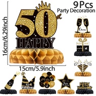 30 40 50 Birthday Black Gold Honeycomb Cake Decoration 30th 40th 50th Birthday Party Decortions Adul