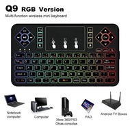 【Worth-Buy】 Q9 Mini Bluetooth Wireless Keyboard Rgb 3color Backlit With Touchpad Air Mouse Remote Control For Tv Box
