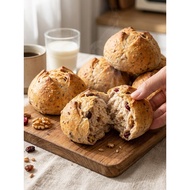 [Shangchao Same Style] Whole Wheat Nuts Ou Bao Afternoon Tea Snacks Handmade Bread Nutritious Soft N