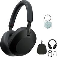 Sony WH-1000XM5 Wireless Noise Canceling Over-Ear Headphones (Black) Bundle with My Bluetooth Locator Keychain Finder (2 Items)