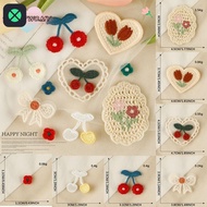 1F Clothing Patches, Sew-on Cherry Flower Embroidery Patch, Fashion Clothing Badge Accessories Cloth
