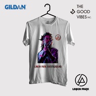 kaos band linkin park original gildan - mike shinoda - putih xxxxl