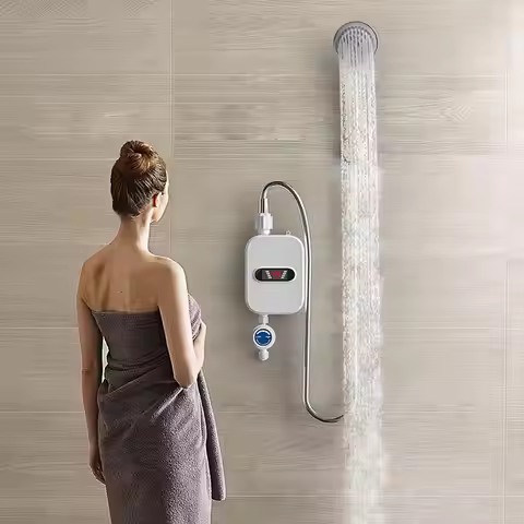 3500W Instant Water Heater Shower Automatic Power-Off Instant Heating Water Shower LCD Digital Bathr