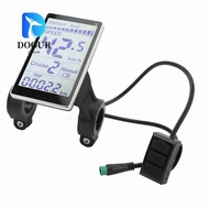 DOOUR Electric Bike LCD Meter, 5 Pin 24V 36V 48V 60V Electric Bicycle LCD Display, Durable LCD Scree
