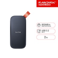 SanDisk Portable SSD SDSSDE30 2TB USB 3.2 Gen 2 Type C to A cable Read speed up to 800MB/s 2m drop p