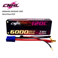 CNHL 2S 3S 4S Lipo 6000Mah 7.6V 11.4V 15.2V เคสแข็ง HV 120C พร้อมปลั๊ก EC5สำหรับ RC รถยนต์เรือเครื่อ