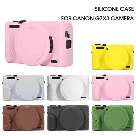 Silicone Case for Canon G7X Mark III Camera Soft Protective Cover Skin with Removable Lens Cover for