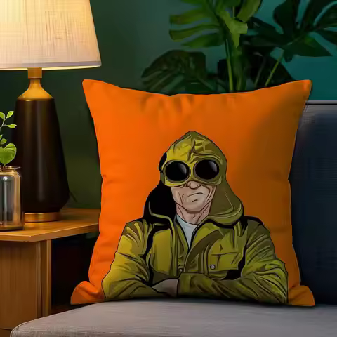 Fashion C_C And P C_Company Pillow Case Plush Fabric Soft Double Sided Print Sofa Cushion Cover Thro