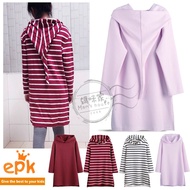 AA176 Elf Long Version Hooded T Big Kids Sleeve epk Elastic Soft Dropped Shoulder Girl Top T-Shirt S