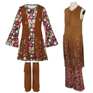 Retro '60s-'70s Hippie Tassel Dress - Perfect for Cosplay & Halloween
