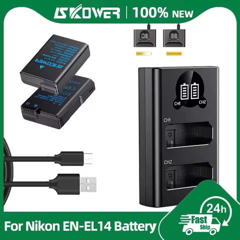New EN-EL14 Battery for Nikon D3100/3200/3300/3400/3500 D5100/5200/5300/5500/5600 DF Coolpix P7000/7