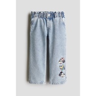 ดิสนีย์ซีรีส์ HM เด็กผู้หญิง เดนิม กางเกง น่ารัก นุ่ม มินนี่ ขากว้าง กางเกง เสื้อผ้าเด็ก เด็กทารก เส