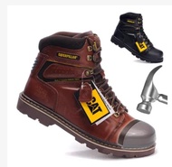 คลังสินค้าพร้อมCaterpillar Kasut Kerja Lelakiความปลอดภัยรองเท้าทำงานกลางแจ้งรองเท้ารองเท้าบูทนิ้วเท้าเหล็กหนังแท้ขนาด 43 สีน้ำตาล