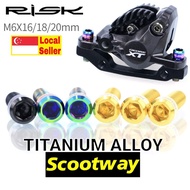 Risk Titanium Alloy M6X16/18/20 Disc Brake Fixing Bolts