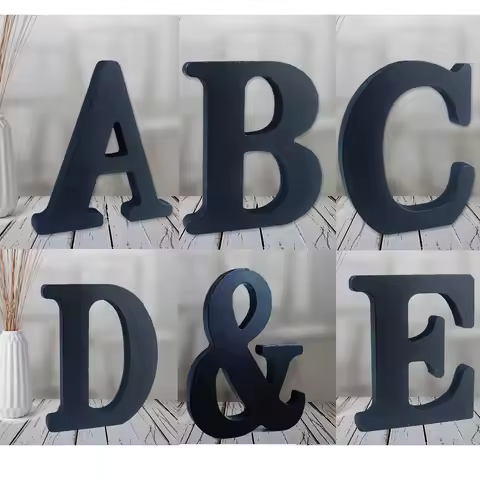 6 inch Black Wood Letters Unfinished Wood Letters for Wall Decor Decorative Standing Letters Slices 