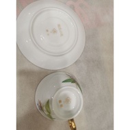 Okura Pottery Genji Flower Gentian/Nobi Cup & Saucer Okura Pottery