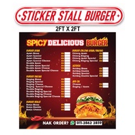 Sticker Cermin Stall Burger (MENU)