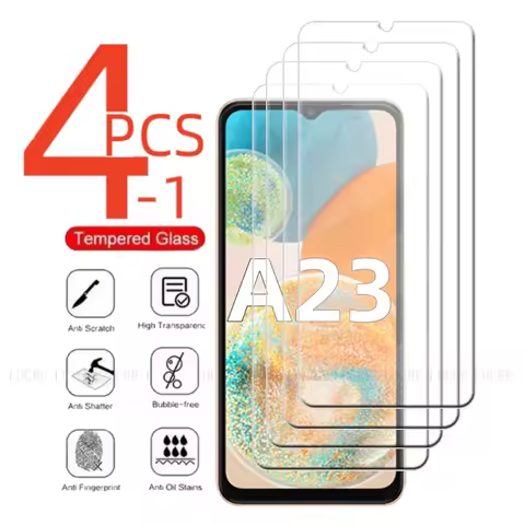 4Pcs For Samsung A23 Glass Samsung A23 Screen Protector Transparent Protective 9H Clear Tempered Gla