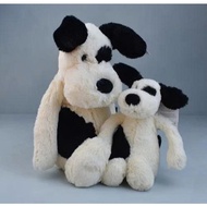 (NEW) JellyCat Medium Bashful Black & Cream Puppy 31cm - 51cm Full Stamp + Tag (Includes PostCard De