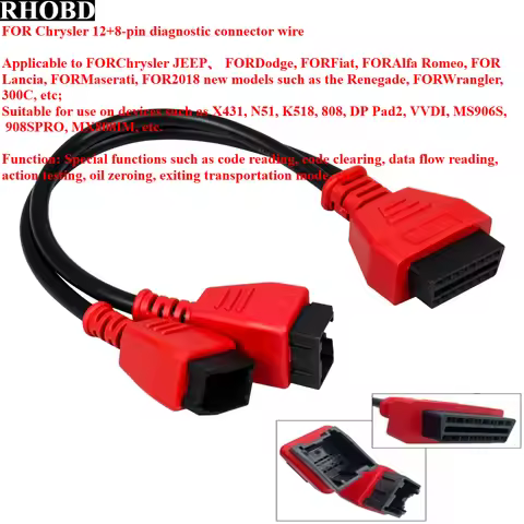 NEWBest OBD2 Cable for FIAT/ALFA ROMEO OBD 12+8 SGW Bypass Adapter Lead Cable for Chrysler Adapter C