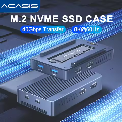 Acasis 40Gbps Thunderbolt NVMe SSD Enclosure Docking Station USB-C Hub 8K 60HZ High Definition Case 