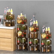 Kệ Xoay Tròn Để Rau Củ Trái Cây Đa Năng Khay Mica Vy Long 2 Tầng 5 Tầng Tiện Dụng Thông Minh