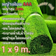 หญ้าเทียม 1X9 เมตร AAA ขนสูง 2 cm. ขนนุ่มพร้อมส่ง Artificial grass 1X9 m. AAA feather height 2 cm