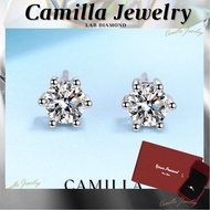 Camilla Jewelry Moissanite Earrings With Gra Certificate/White Gold 18k Pawnable/Simple Fashion Diam