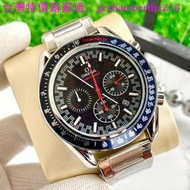 台灣特價歐米茄-OMEGA 六針跑秒計時真功能石英男士腕表 商務手錶 男士精品休閒手錶