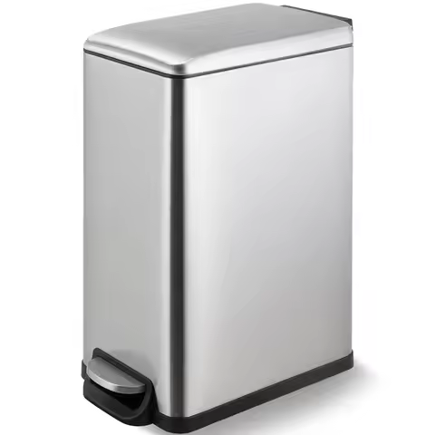 13.2 Gal Slim Kitchen Trash Can with Lid, 50L Stainless Steel Garbage Can,Large Kitchen Rubbish Can,