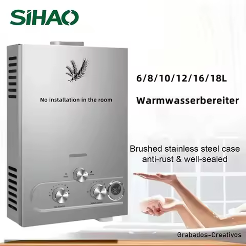 SIHAO 6L/8L/10L/12L/16L/18L LPG Water Heater, On-Demand Instant Hot Water System for Propane & Butan
