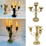 GB Metal Candelabra Tall Holder with 4 Arms Antique Baroques Stand Table Centerpiece Candlestick Dec
