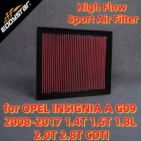High Flow Sport Air Filter for OPEL INSIGNIA A G09 2008-2017 1.4T 1.6T 1.8L 2.0T 2.8T CDTI Washable 