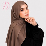 BERRLY Tudung Plain Rayon Modal Hijab Shawl Soft Double Needle Headsacrf Muslim Pashmina Scarf Woman