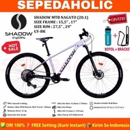 sepeda gunung 27.5 29 mtb shadow nagato deore 12 speed hidrolik - grey black 27.5  // 17 