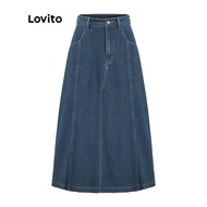 [PRELOVED] Casual Plain Pocket Denim Skirt by Lovito (Size L) 👗FREE Gift👗