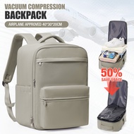 Men Vacuum Compression Backpack 15.6in Laptop Backpack Expand Hiking Vacuum Travel Backpack Ryanair
