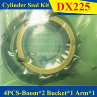 4PCS DX225 DX225LC DX225LCA DX225LCV Boom Bucket Arm Seal Kit for Doosan Daweoo Excavator Hydraulic 