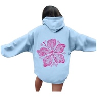 Letter Hoodi TrendyWanita Sporty Long Sleeve Pullover Top, Cute Hooded Graphic Outfit, Round Neck, G