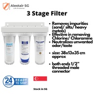 Water Filter, 3 Stage Filter, For Tap, Kitchen, Aquarium (Chlorine/Chloramine/Heavy Metals Remover)