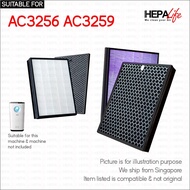 Philips AC3256 AC3259 FY3433 FY3432 Compatible Hepa Carbon Filter - Hepalife