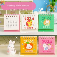 2024 Mini Cute Rabbit Calendar Kawaii DIY Cartoon Animals Desk Calendar Daily Schedule Table Planner 2023.07-2024.12