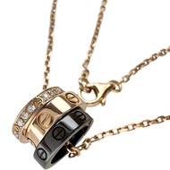 CARTIER/Cartier Diamond Necklace Love Three Hoops, 18K Gold/Ceramic, 6.9g, 38/41cm, B3046600, Women'