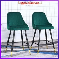 Vedourstyle Velvet Fabric Bar Stool/Modern Designer Bar Chair Gold Leg/High Back Stool /Comfortable barstool Backrest 吧椅