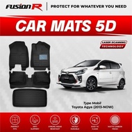 Fusion R 5D Agya Car Carpet Premium Car Floor Carpet Carbon Car Carpet